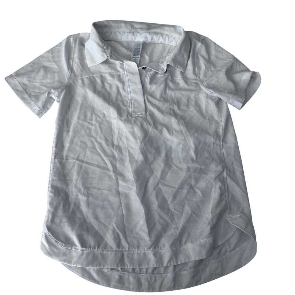 Lululemon Ivivva Girls White Polo Shirt - Size 10